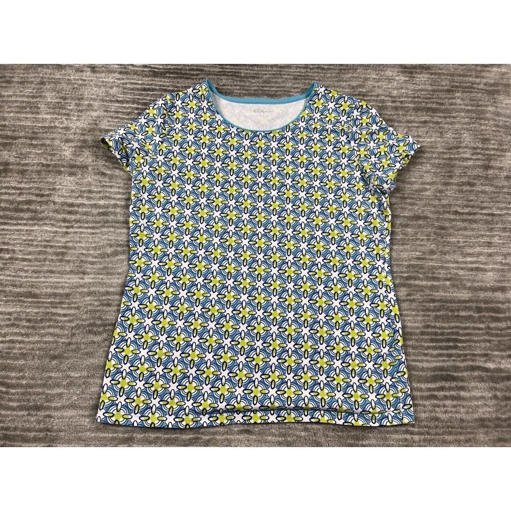 Kim Rogers Top Womens Small Multicolor Shortsleeve Cotton Blend